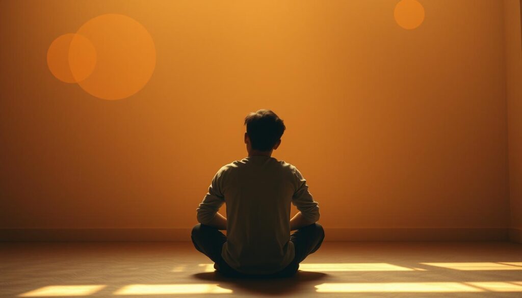 A serene yet thoughtful scene depicting the interplay between self-awareness and interpersonal connections. In the foreground, a pensive figure sits cross-legged, their gaze introspective as they explore the depths of their own mind. Surrounding them, a warm, softly-lit environment with gentle, abstract shapes and forms that symbolize the nuanced web of human relationships. The lighting is natural and diffused, creating a contemplative atmosphere. The composition draws the viewer's eye inward, inviting them to reflect on the profound impact of self-knowledge on one's ability to navigate the social world with empathy and understanding. A serene yet thoughtful scene depicting the interplay between self-awareness and interpersonal connections. In the foreground, a pensive figure sits cross-legged, their gaze introspective as they explore the depths of their own mind. Surrounding them, a warm, softly-lit environment with gentle, abstract shapes and forms that symbolize the nuanced web of human relationships. The lighting is natural and diffused, creating a contemplative atmosphere. The composition draws the viewer's eye inward, inviting them to reflect on the profound impact of self-knowledge on one's ability to navigate the social world with empathy and understanding.