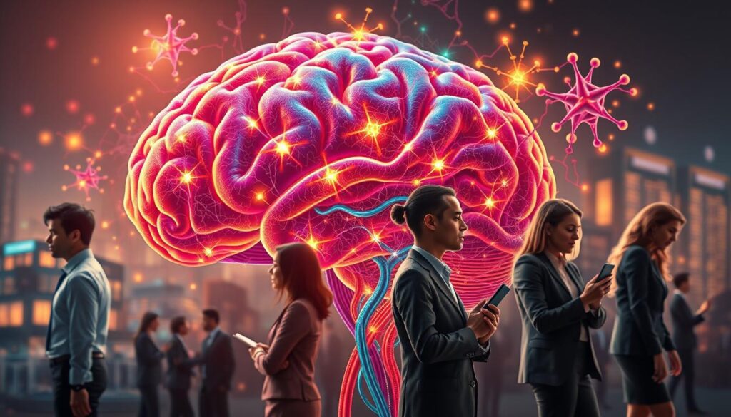 A vibrant and dynamic representation of neuroplasticity, showcasing a human brain intertwined with colorful neural pathways that symbolize growth and change. In the foreground, a diverse group of individuals, dressed in professional business attire, are engaging in various activities like brainstorming, interacting with technology, and studying, all infused with a sense of determination and focus. The middle ground features abstract representations of synapses firing and connecting, illuminated with bright lights to evoke the idea of active learning and adaptability. The background includes soft, blurred silhouettes of a bustling cityscape, symbolizing the ongoing journey of personal and professional growth. The lighting is warm and inviting, creating an inspiring atmosphere that conveys hope and potential for success at any age. A vibrant and dynamic representation of neuroplasticity, showcasing a human brain intertwined with colorful neural pathways that symbolize growth and change. In the foreground, a diverse group of individuals, dressed in professional business attire, are engaging in various activities like brainstorming, interacting with technology, and studying, all infused with a sense of determination and focus. The middle ground features abstract representations of synapses firing and connecting, illuminated with bright lights to evoke the idea of active learning and adaptability. The background includes soft, blurred silhouettes of a bustling cityscape, symbolizing the ongoing journey of personal and professional growth. The lighting is warm and inviting, creating an inspiring atmosphere that conveys hope and potential for success at any age.